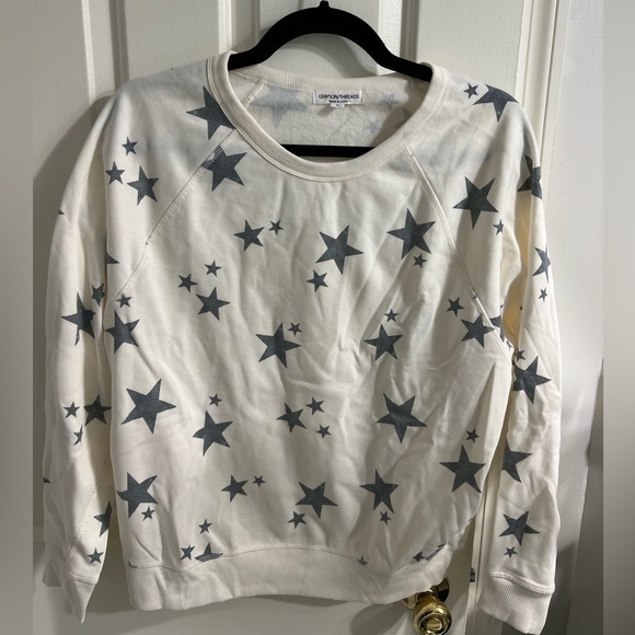 Grayson Threads Tops - Star Shirt Grayson Threads Long Sleeve- White with gray stars Size Small